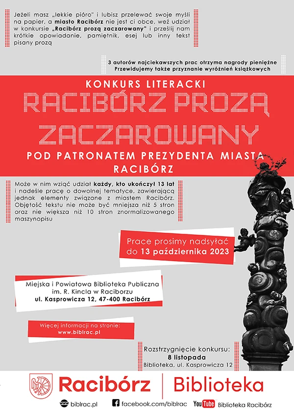 Racibórz konkurs literacji prozą zaczarowany